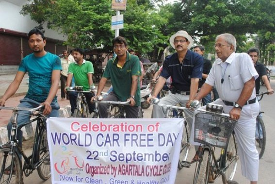 Agartala Cycle Club celebrates World Car Free Day
